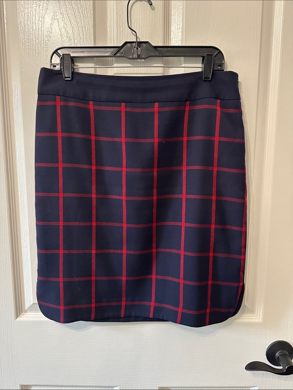 The Limited Navy and Red Plaid Pencil Skirt - Women's Classic Workwear